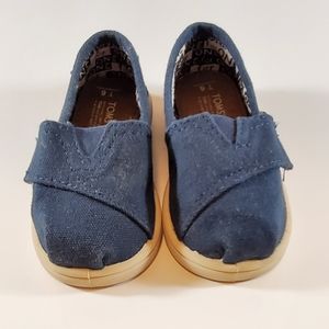 Tom's blue slip on shoes
